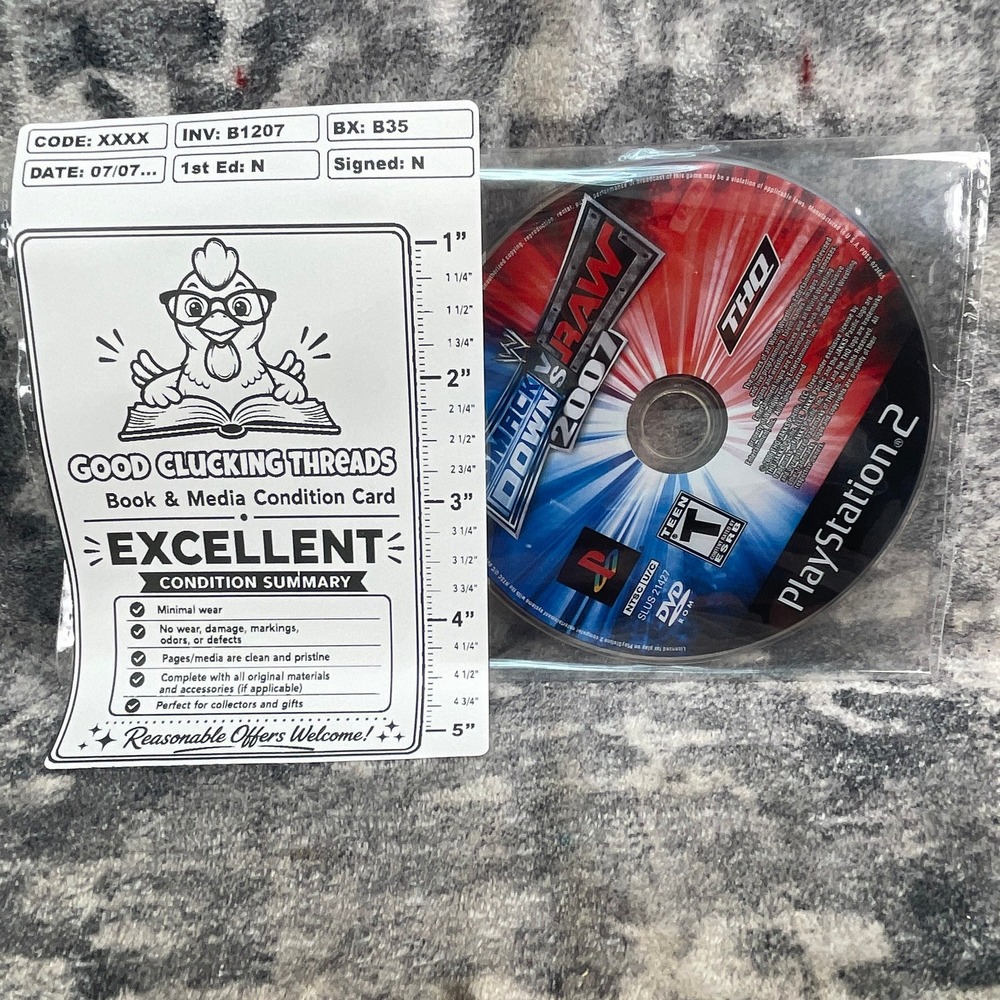 WWE SmackDown vs RAW 2007 PS2 PlayStation 2 THQ 2006 Wrestling Game Disc Only